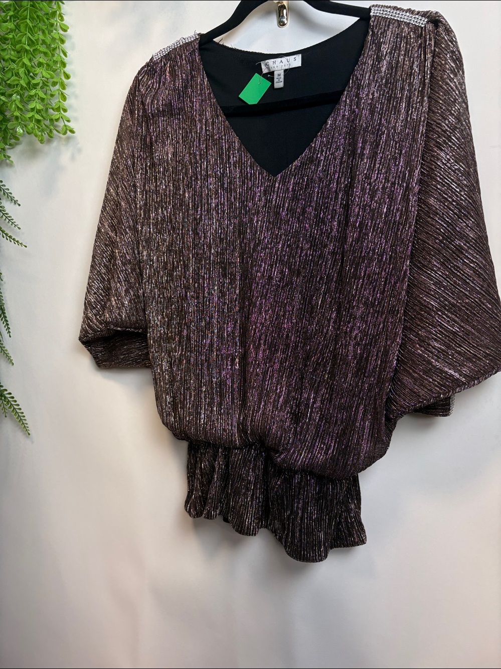 Chaus Metallic Brown & Silver sparkle Blouse